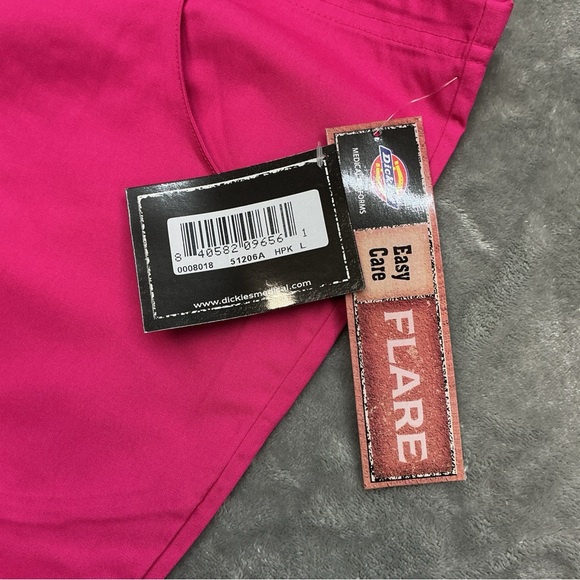 Dickies Scrub Bottoms Pants Women’s Large Easy Care Flare Solid Pink drawstring - Picture 5 of 9